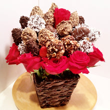 Load image into Gallery viewer, #1814 Sweetheart Special Bouquet Red Roses &amp; Dipped Fruit Bouquet - Magnolia&#39;s-Delights